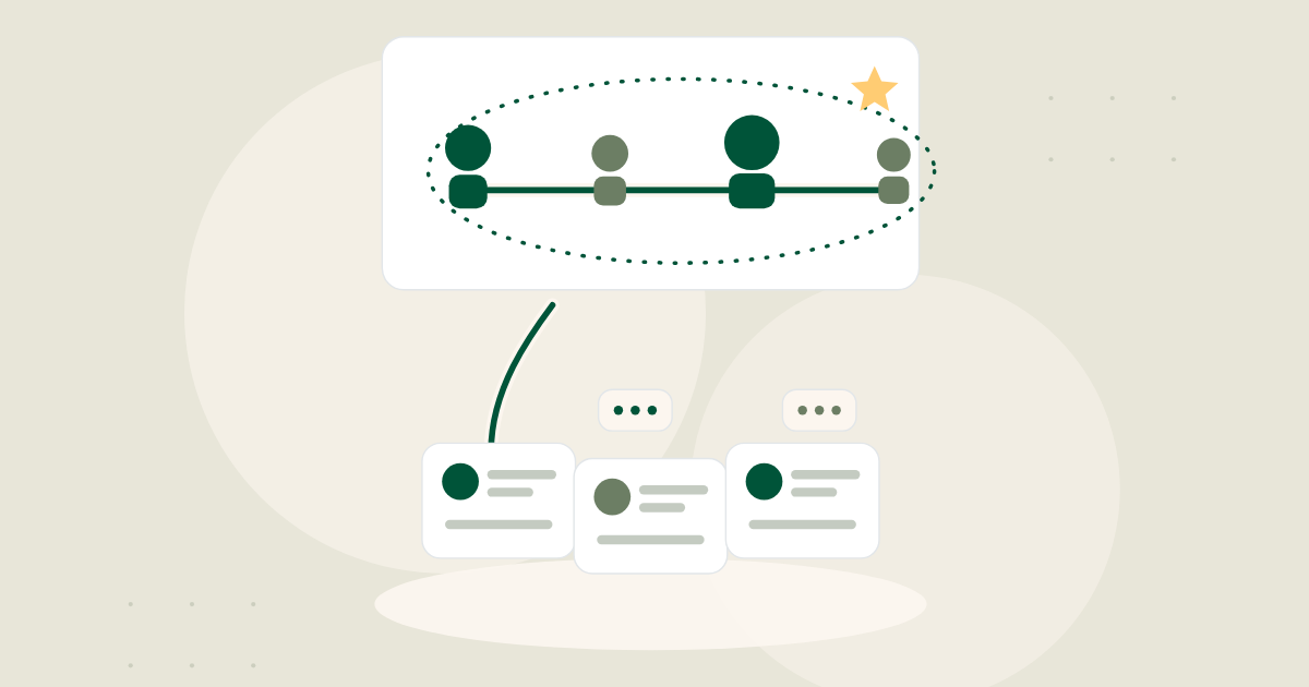 An illustration: three teachers gather around a screen where different people link together into a circle of belonging